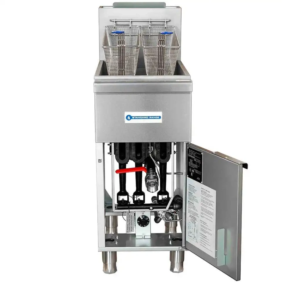 3 Burner Standing Gas Fryer 40Lb